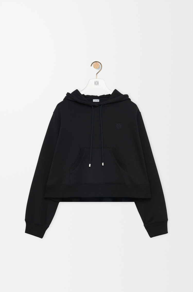 LOEWE Sudadera trapecio con capucha en mezcla de algodón Negro