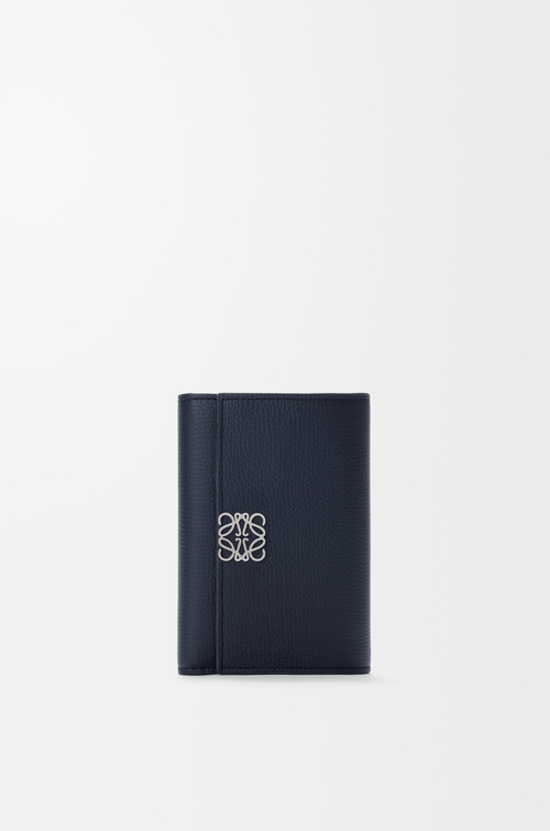 LOEWE 小号鹅卵石纹牛皮革 Anagram 竖款钱包 深海军蓝