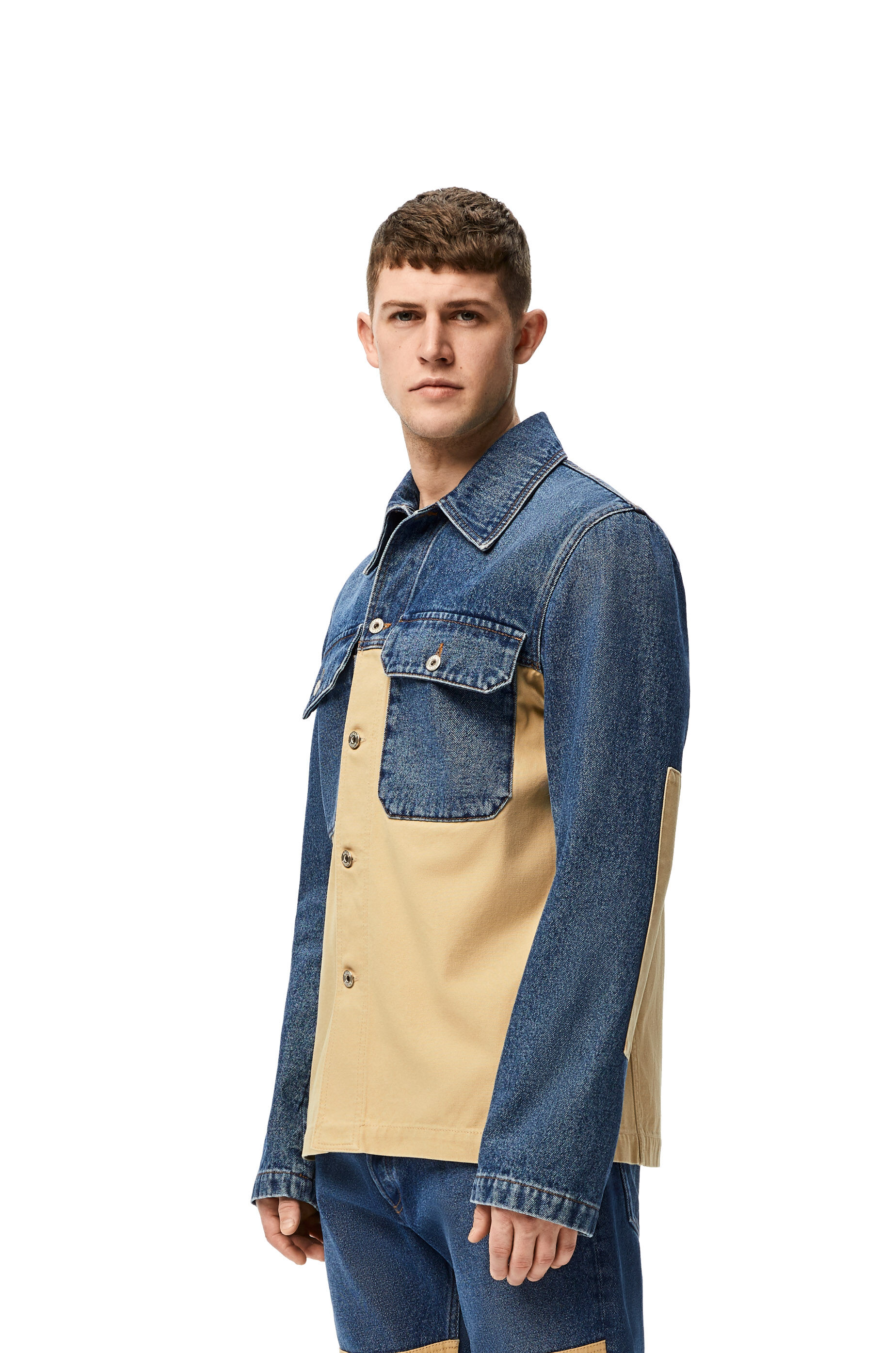 Workwear jacket in denim and cotton Navy Blue/Ecru LOEWE