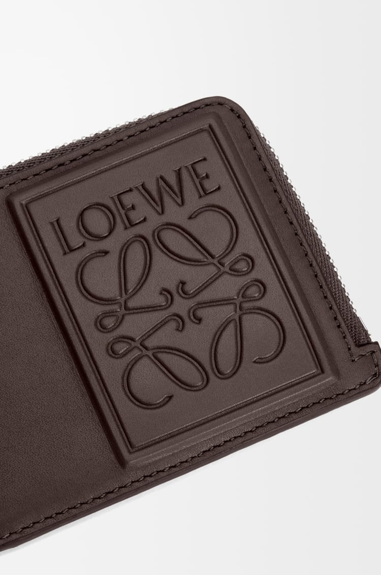 LOEWE Coin cardholder in satin calfskin Dark Brown
