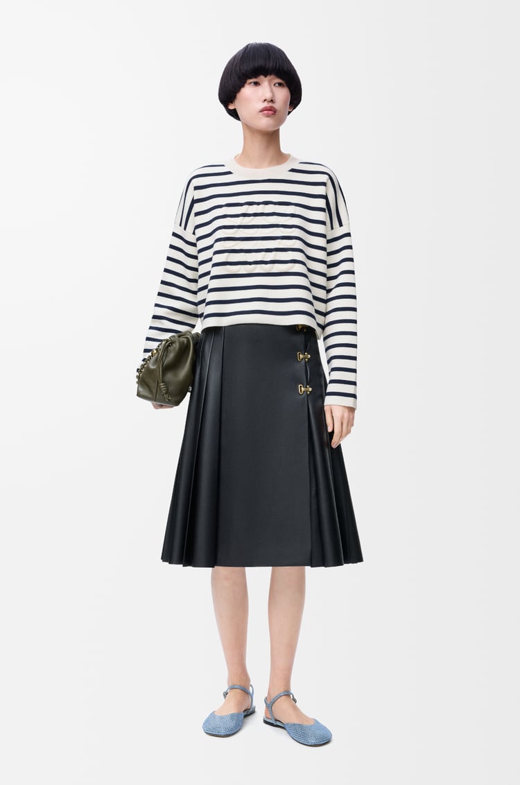 LOEWE Anagram sweater in wool Off-white/Navy
