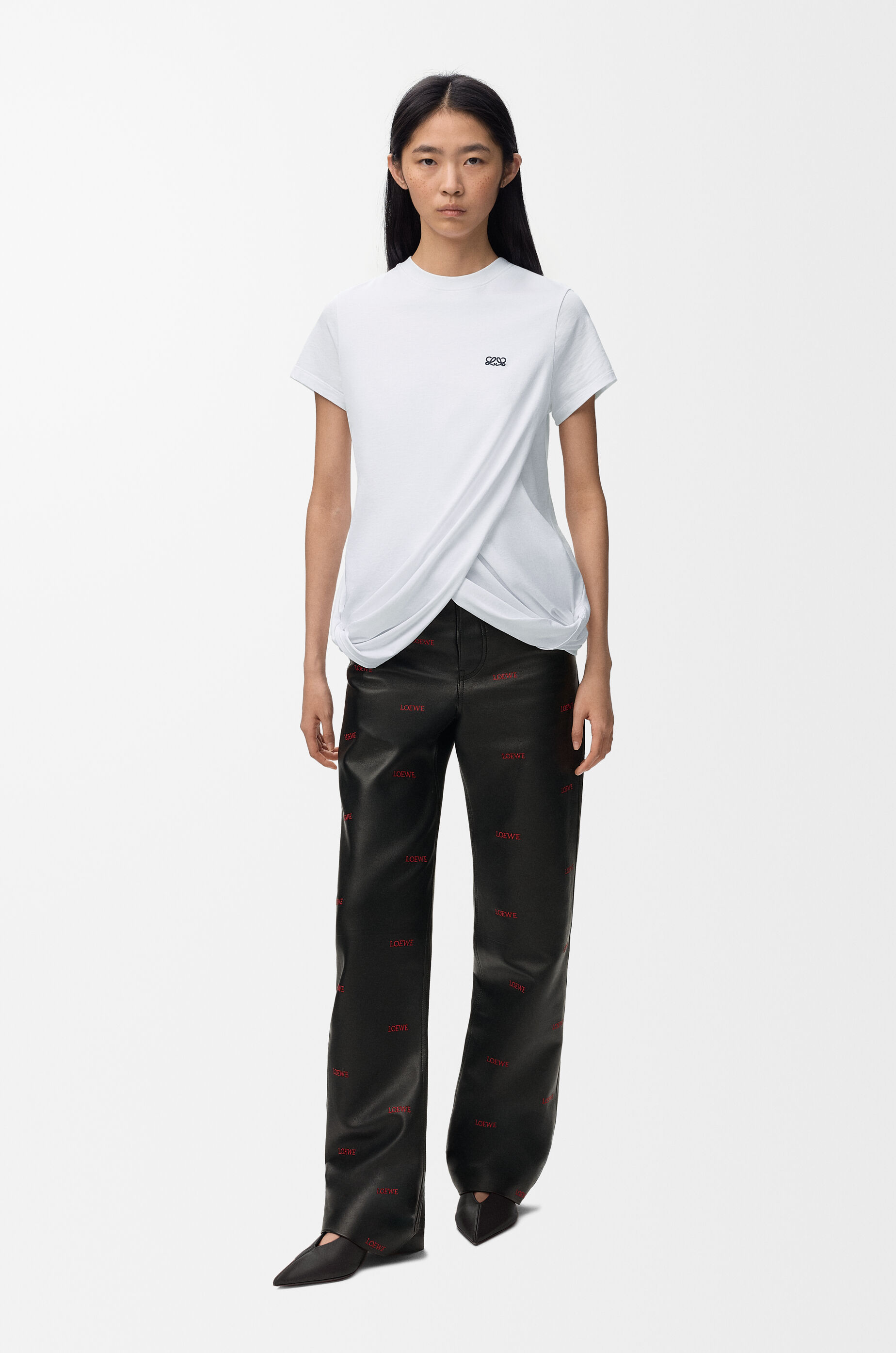 Draped T-shirt in cotton White - LOEWE Europe official website