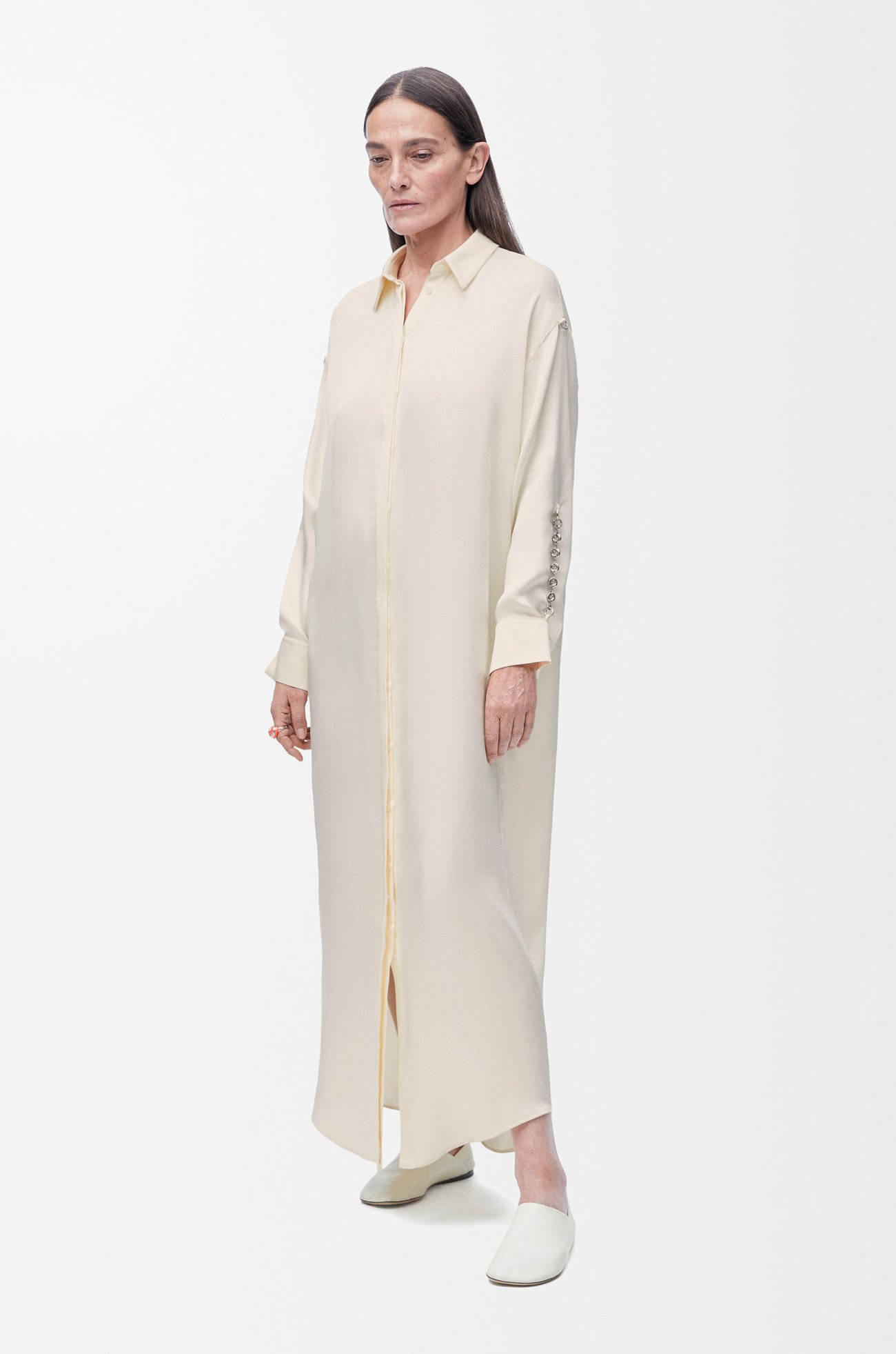 LOEWE Chain shirt dress in silk Ivory plp_rd