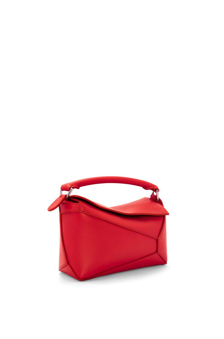 LOEWE Mini Puzzle Edge bag in satin calfskin Red