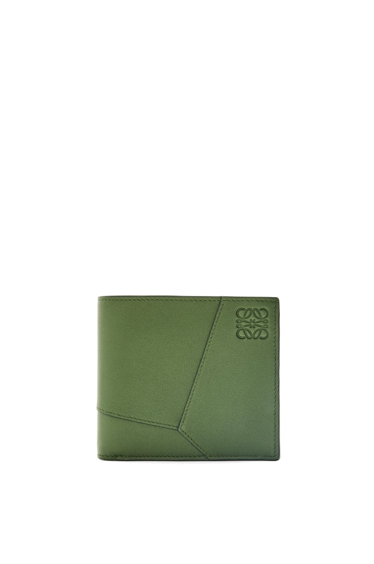 LOEWE Puzzle bifold wallet in classic calfskin Hunter Green