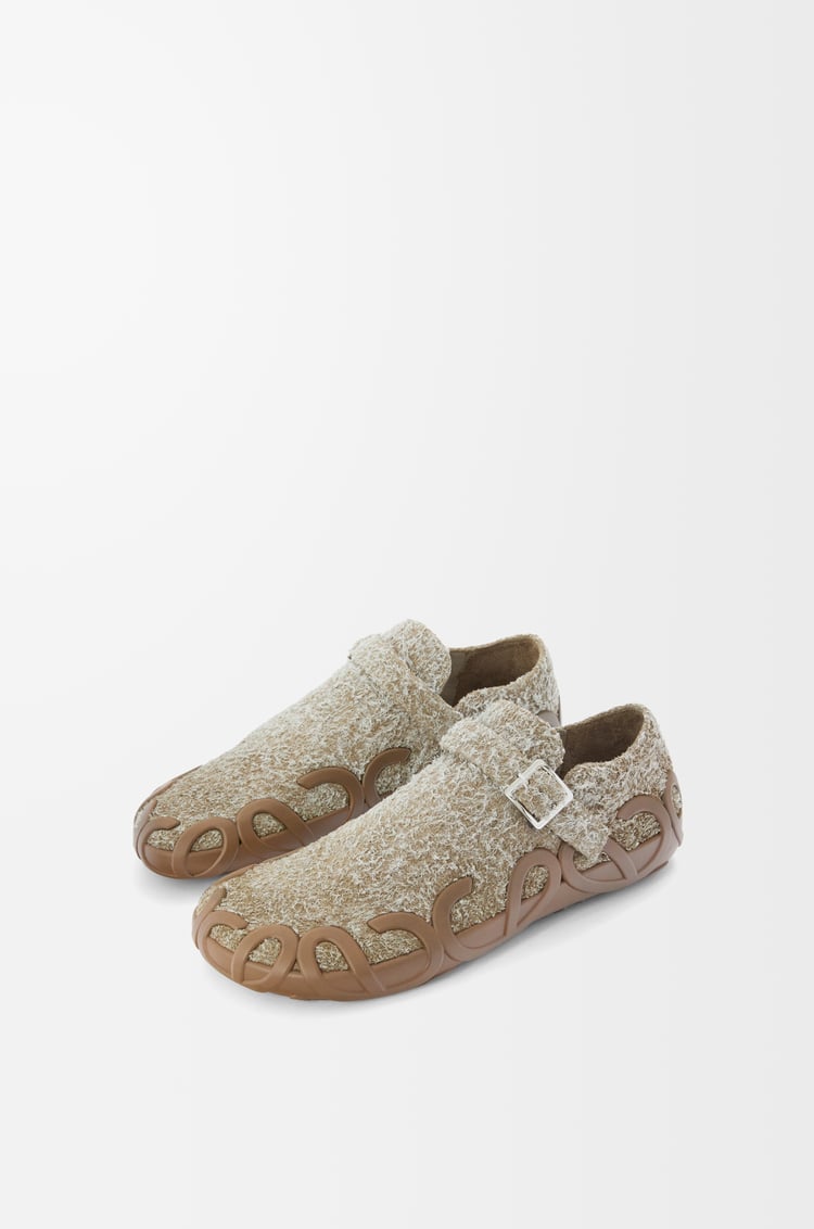 LOEWE Rise loafer in brushed suede Khaki Green