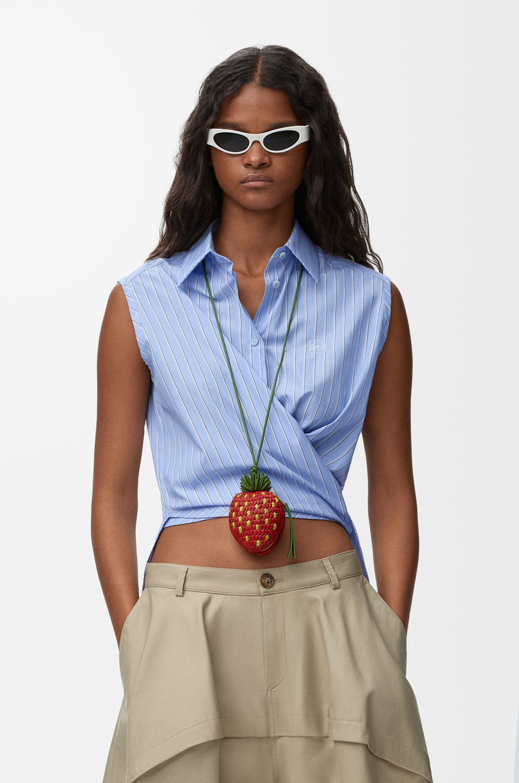 LOEWE 棉质无袖衬衫 蓝色/多色