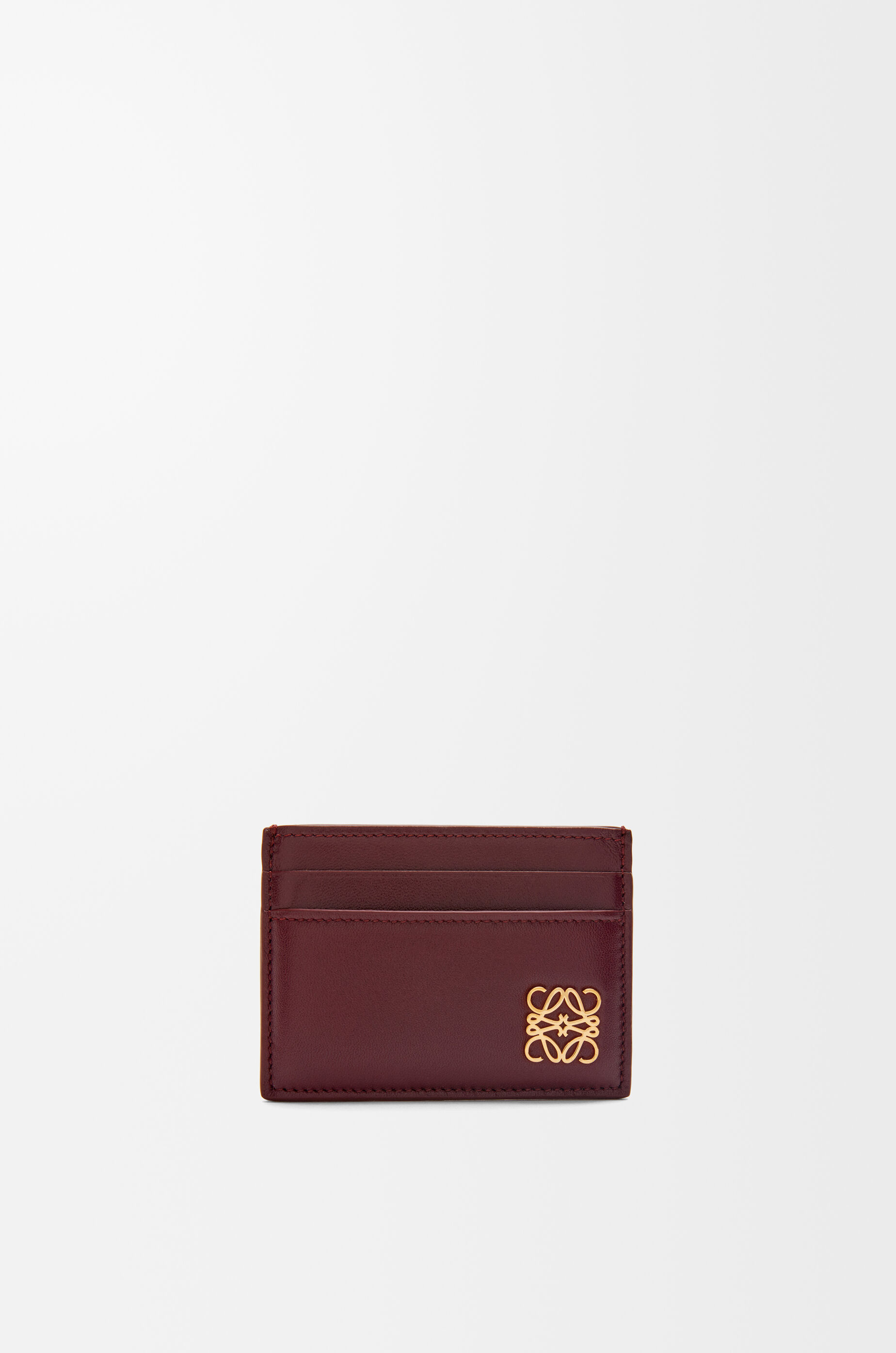 Puffer Anagram plain cardholder in shiny nappa calfskin Dark 
