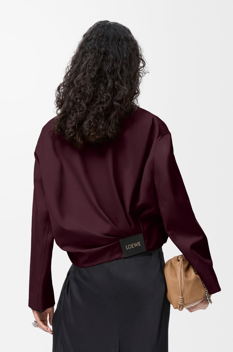 LOEWE Draped jacket in silk Burgundy