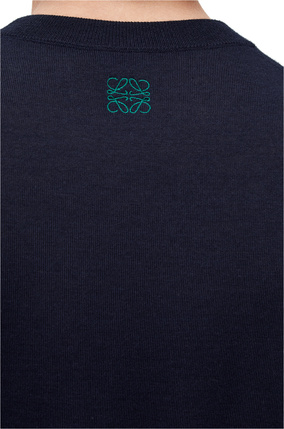 LOEWE Jersey en lana con L en intarsia Azul/Verde