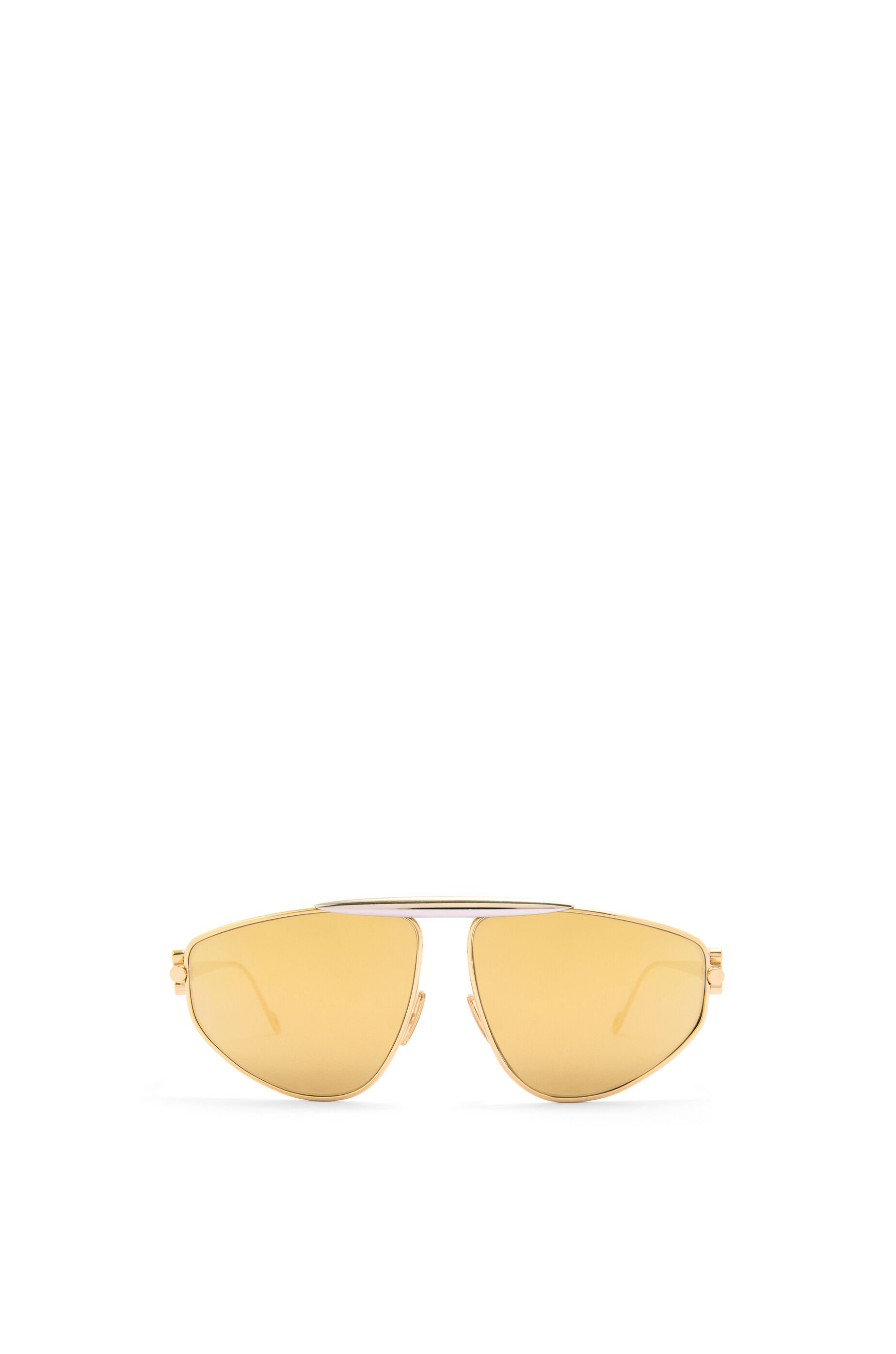 Gold metallic aviator sunglasses discount
