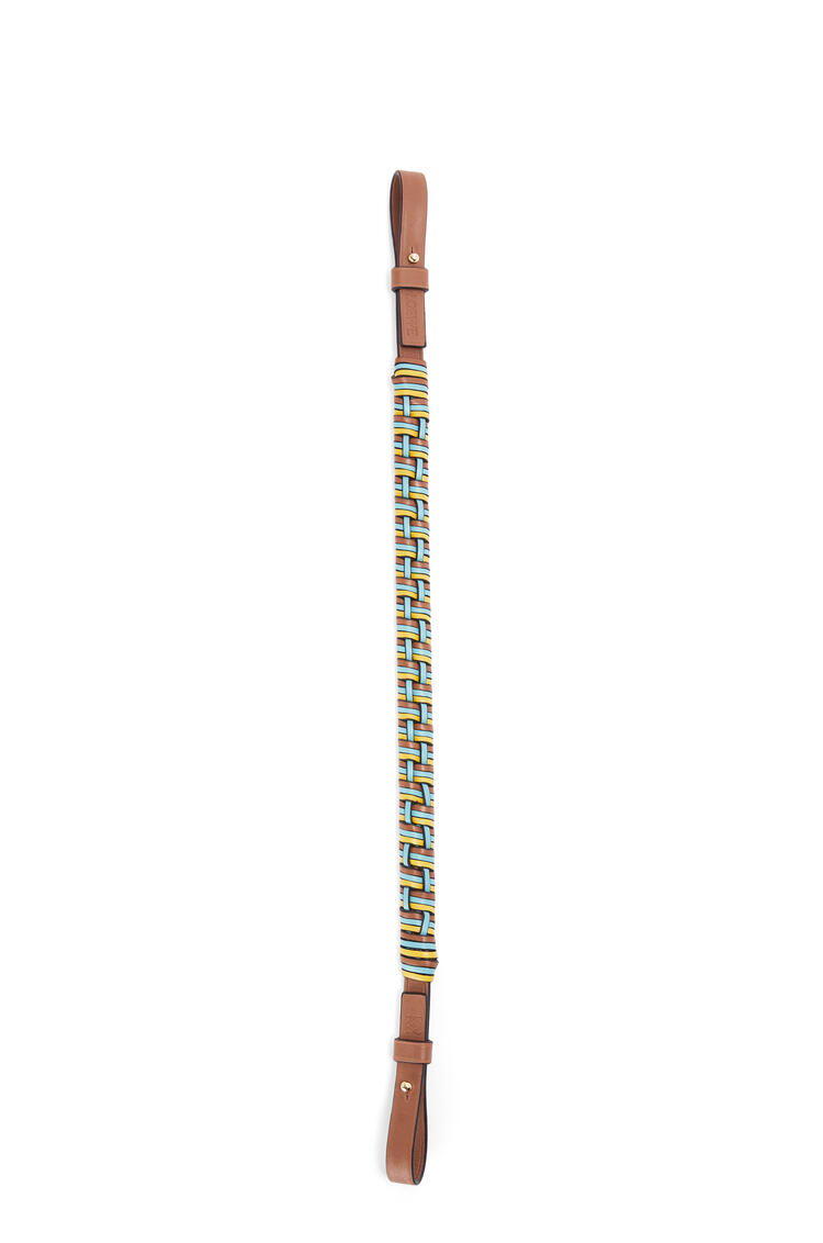 LOEWE Woven short strap in classic calfskin Tan/Multicolor pdp_rd
