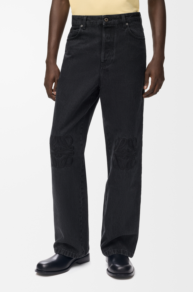 LOEWE Pantalón vaquero holgado Anagram en denim Negro