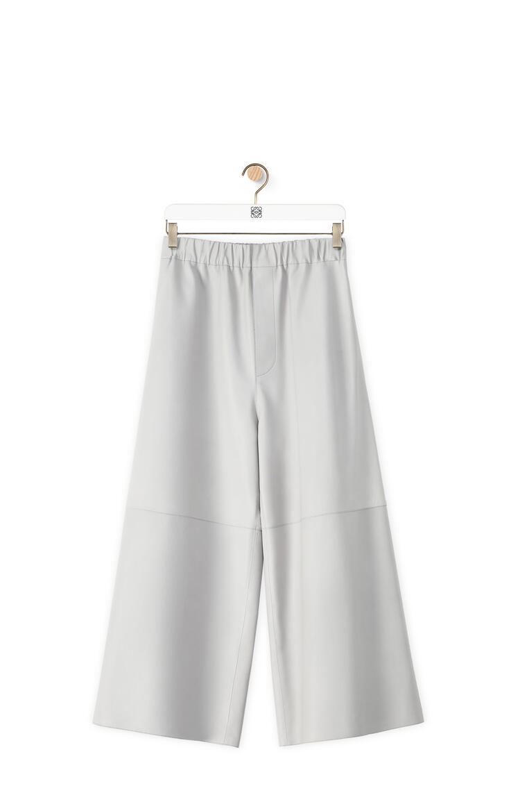 LOEWE Cropped elasticated trousers in nappa Light Grey