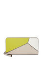 LOEWE Puzzle zip around wallet in calfskin Lime Yellow/Light Oat