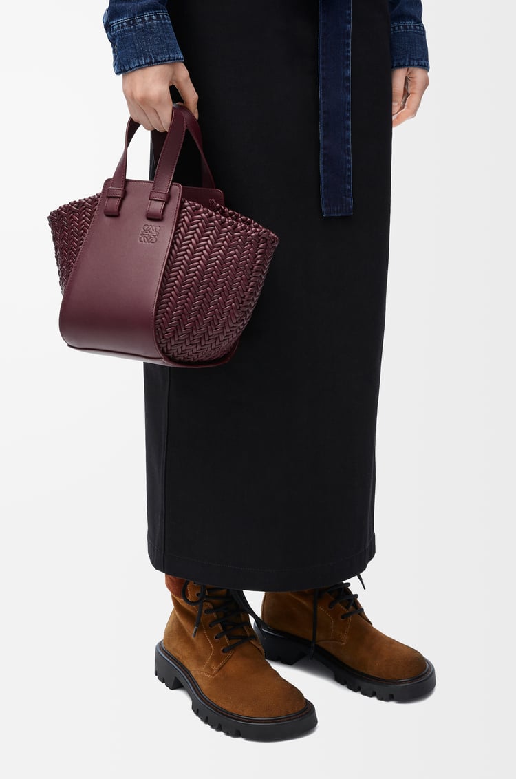 LOEWE Compact Hammock bag in calfskin Dark Burgundy