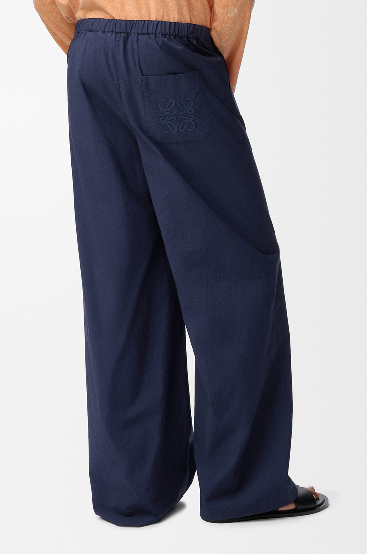 LOEWE 棉质混纺抽绳长裤 海军蓝