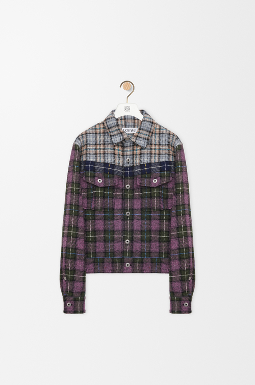 LOEWE Giacca trucker in lana Rosa/Blu