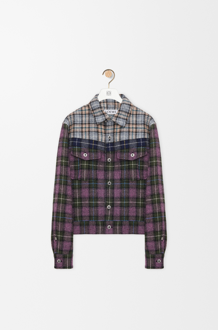 LOEWE Giacca trucker in lana Rosa/Blu