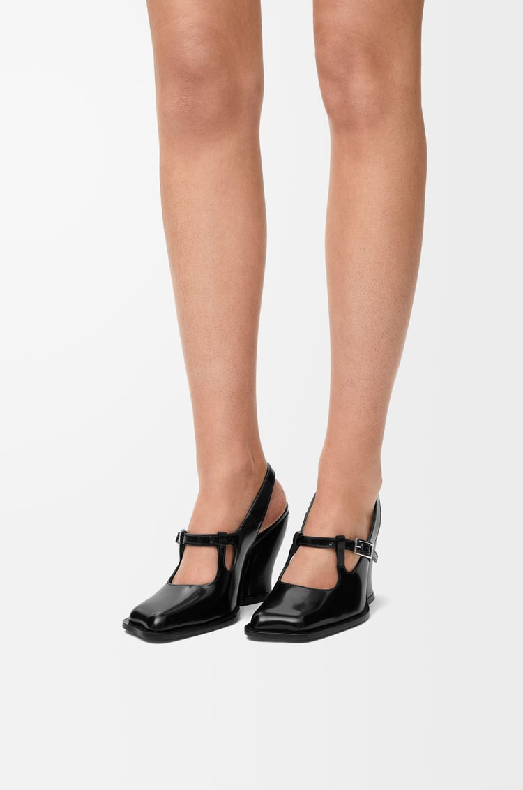 LOEWE Onda slingback pump in brushed calfskin Black