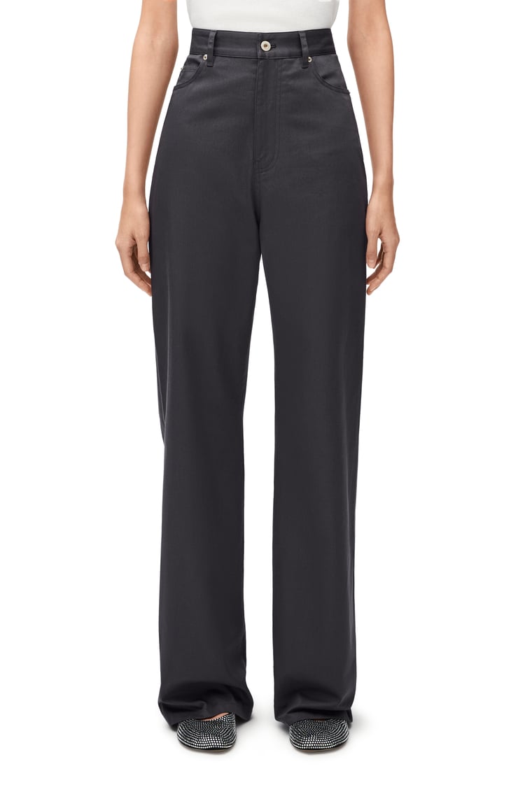 LOEWE High waisted trousers in cotton Deep Pavement