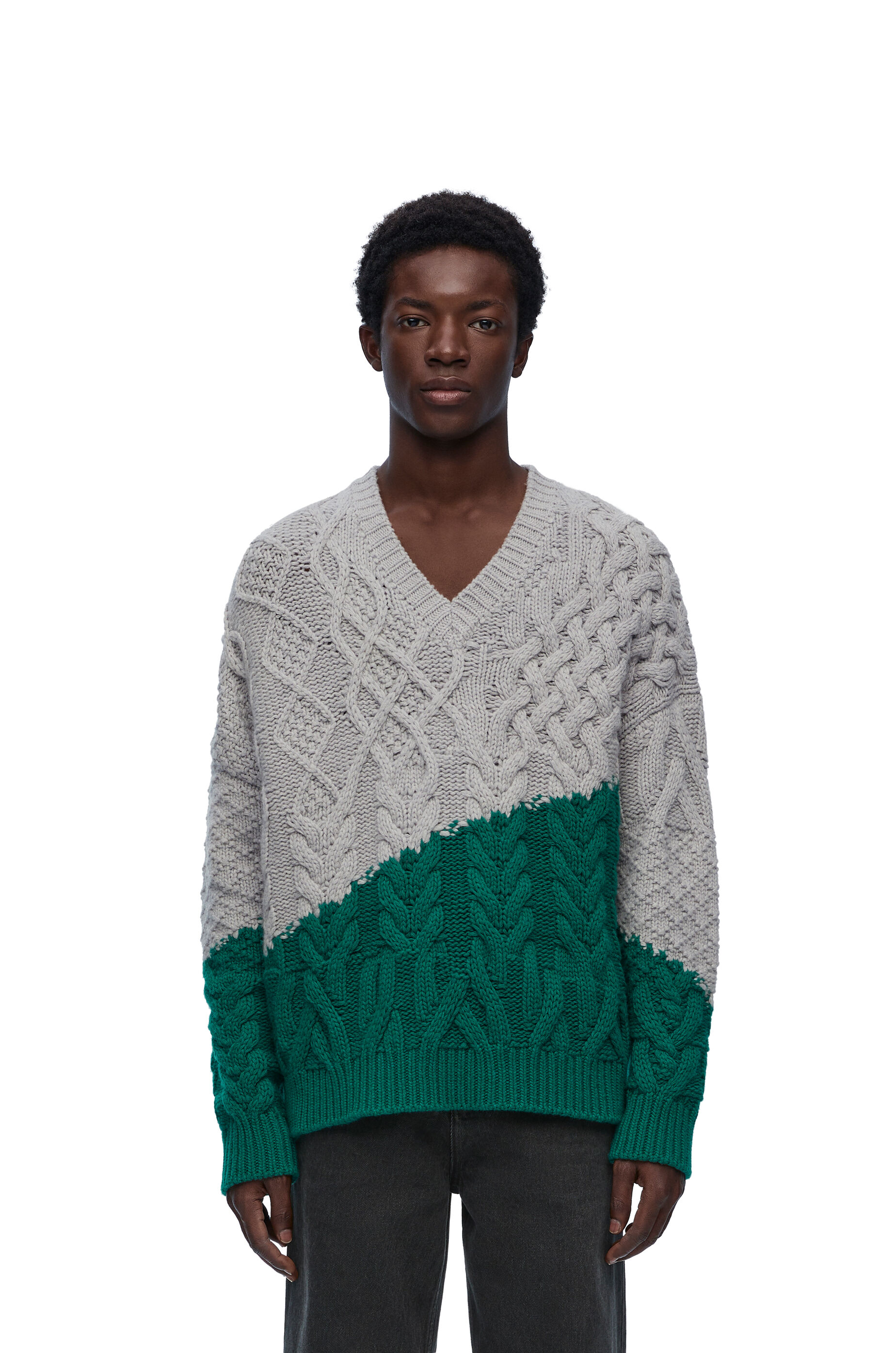 Sweater in wool Grey Green LOEWE