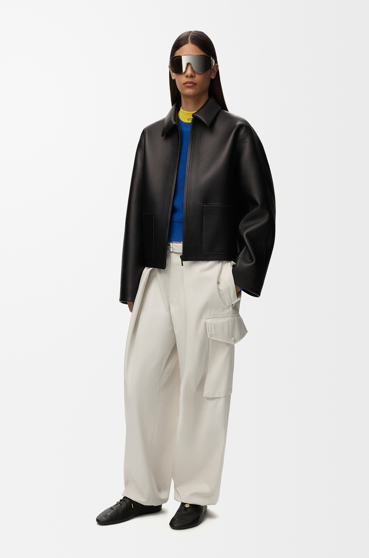 LOEWE Cargo trousers in cotton and silk Ivory