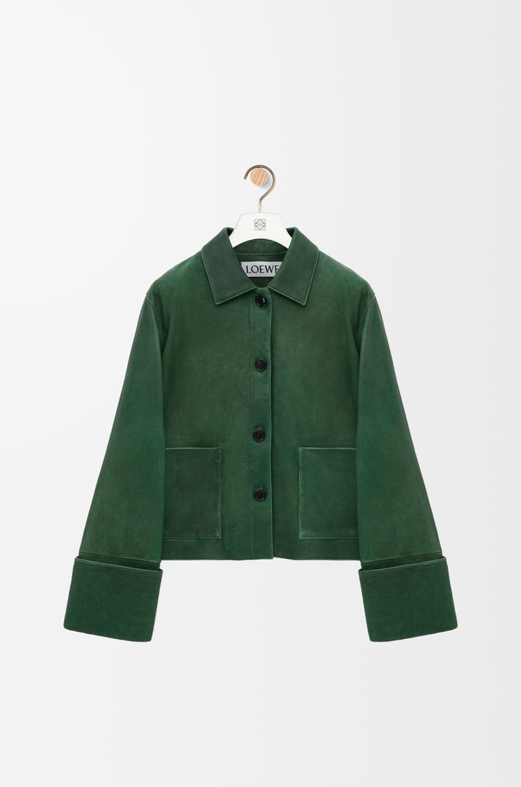 LOEWE Turn-up jacket in nappa lambskin Dark Green