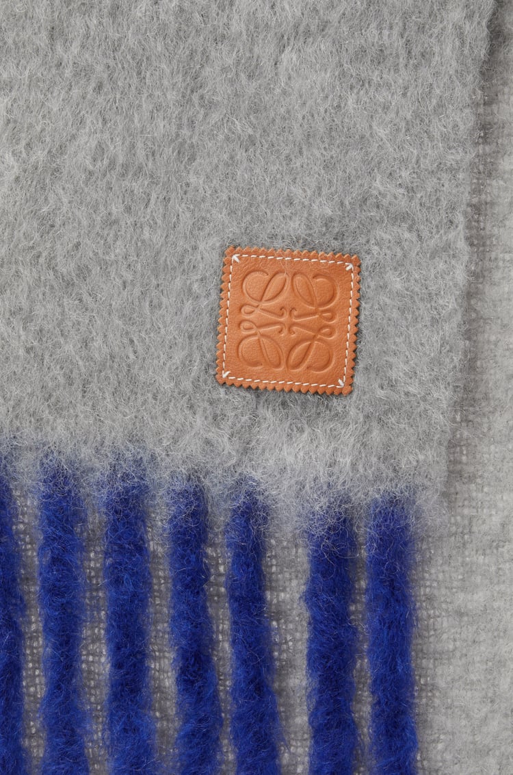 LOEWE Scarf in mohair and wool Grey/Blue