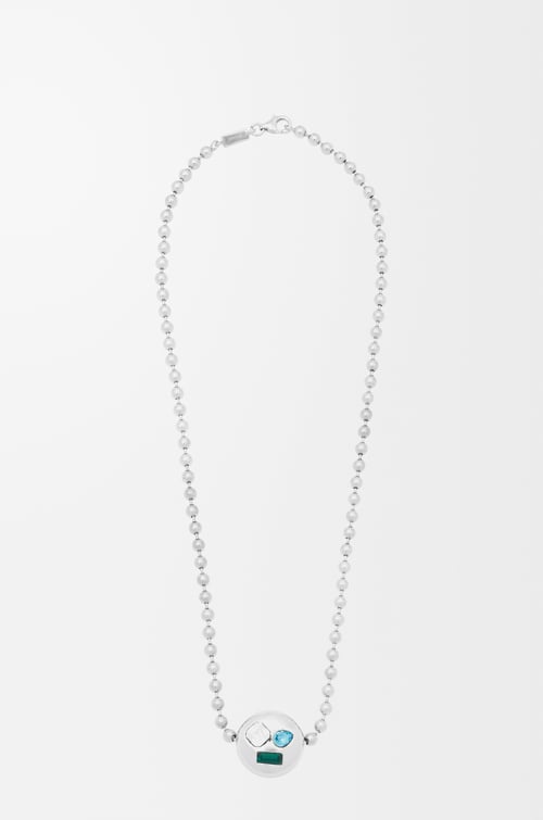 LOEWE Anagram Pebble necklace in sterling silver and crystals Silver/Multicolor plp_rd
