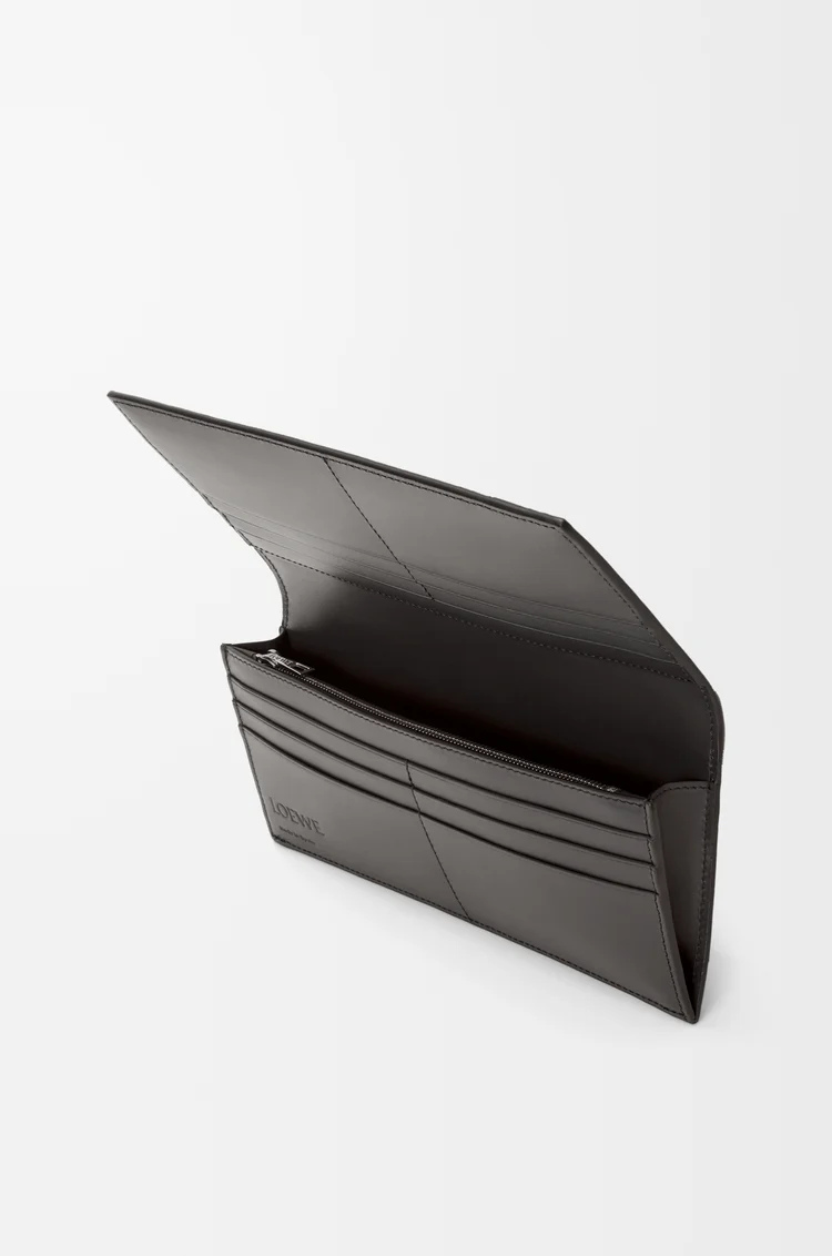 LOEWE Portefeuille long horizontal Puzzle en cuir de veau classique Gris Foncé