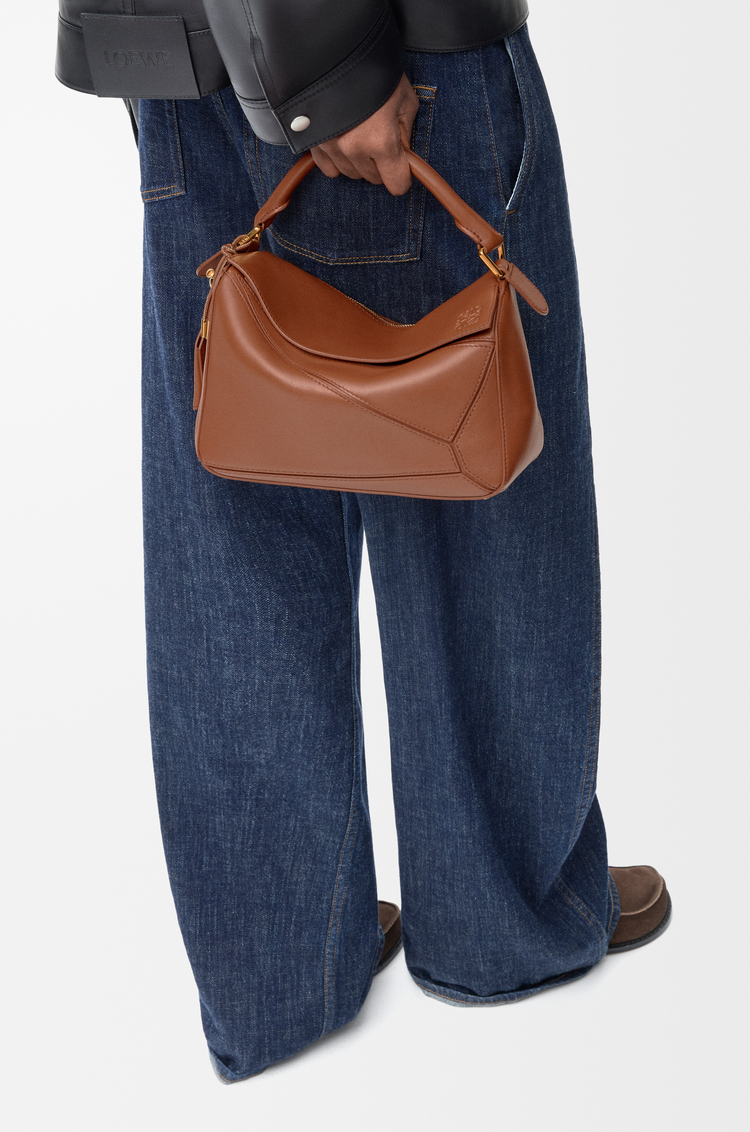 LOEWE Small Featherlight Puzzle bag in nappa lambskin Pecan