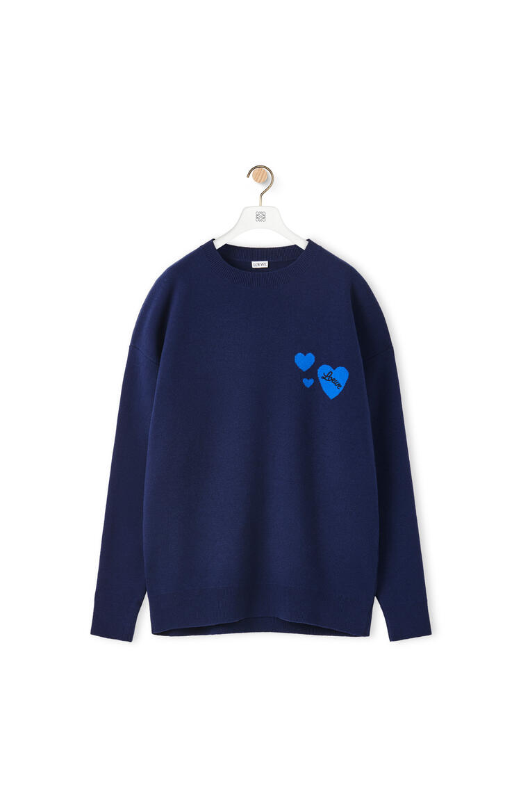 LOEWE LOEWE heart sweater in wool Navy Blue
