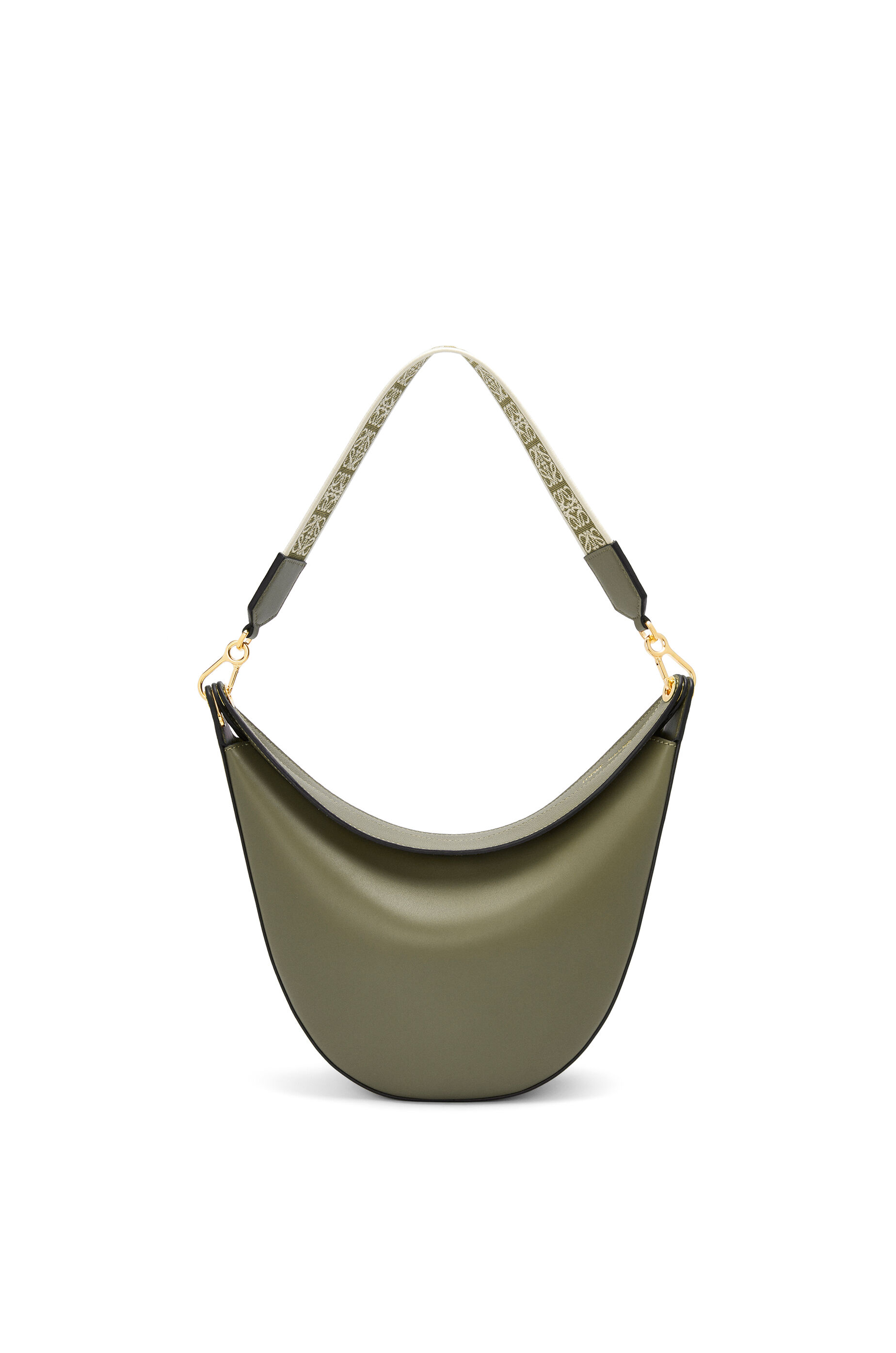 LOEWE Luna bag in satin calfskin and jacquard Avocado Green - LOEWE
