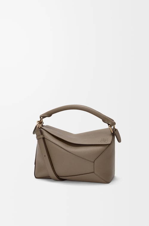 LOEWE Small Puzzle Edge bag in soft grained calfskin Taupe