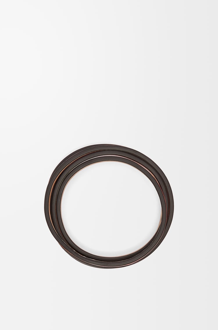 LOEWE Double bangle set in classic calfskin Black/Tan