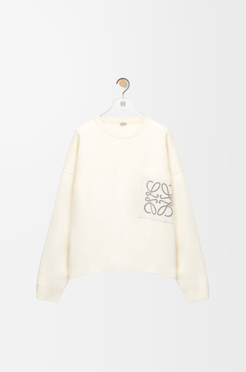 LOEWE Jersey en mezcla de algodón Blanco Suave