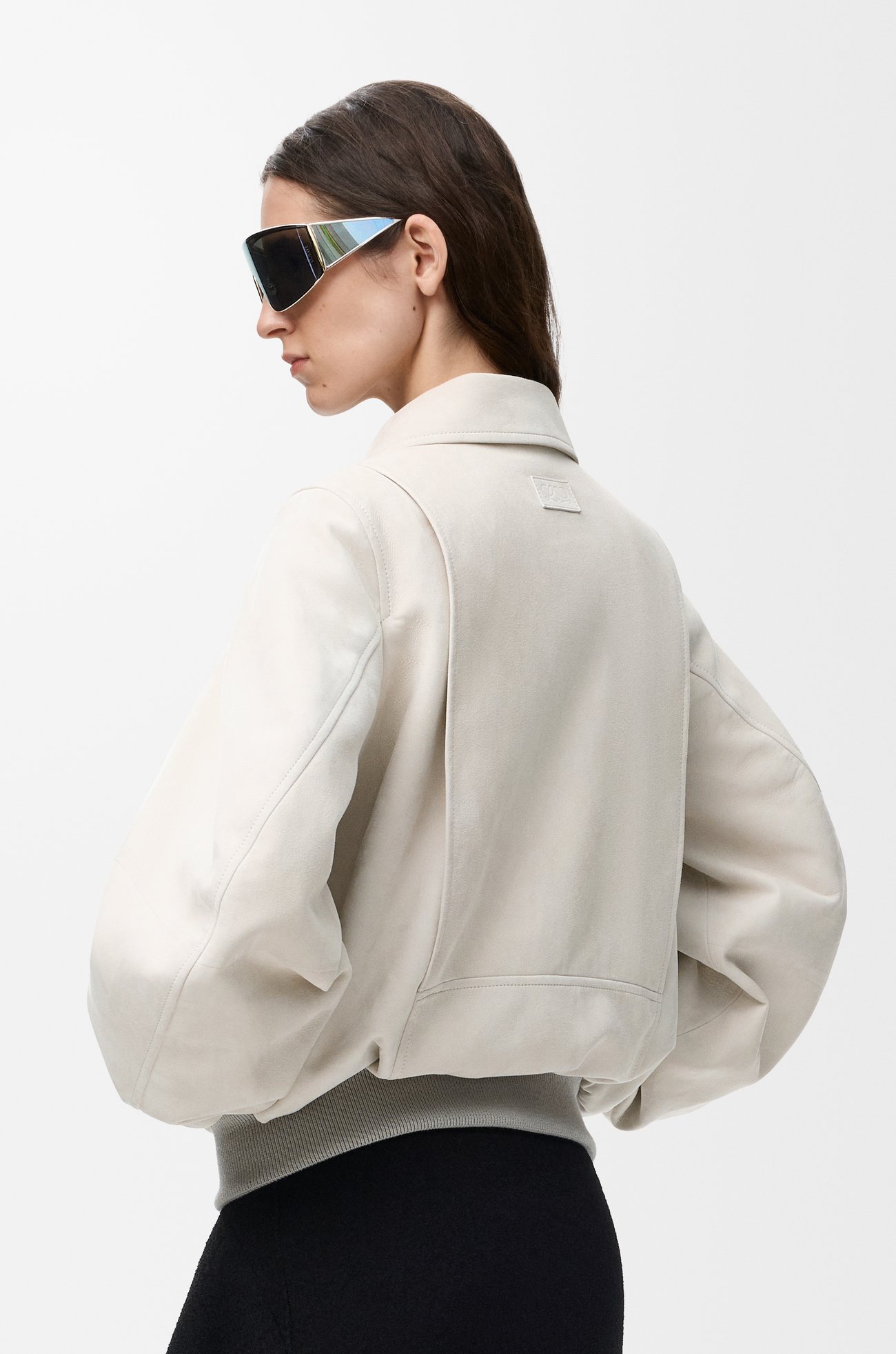 LOEWE 보머 재킷 - 스웨이드 고트스킨 라이트 그레이