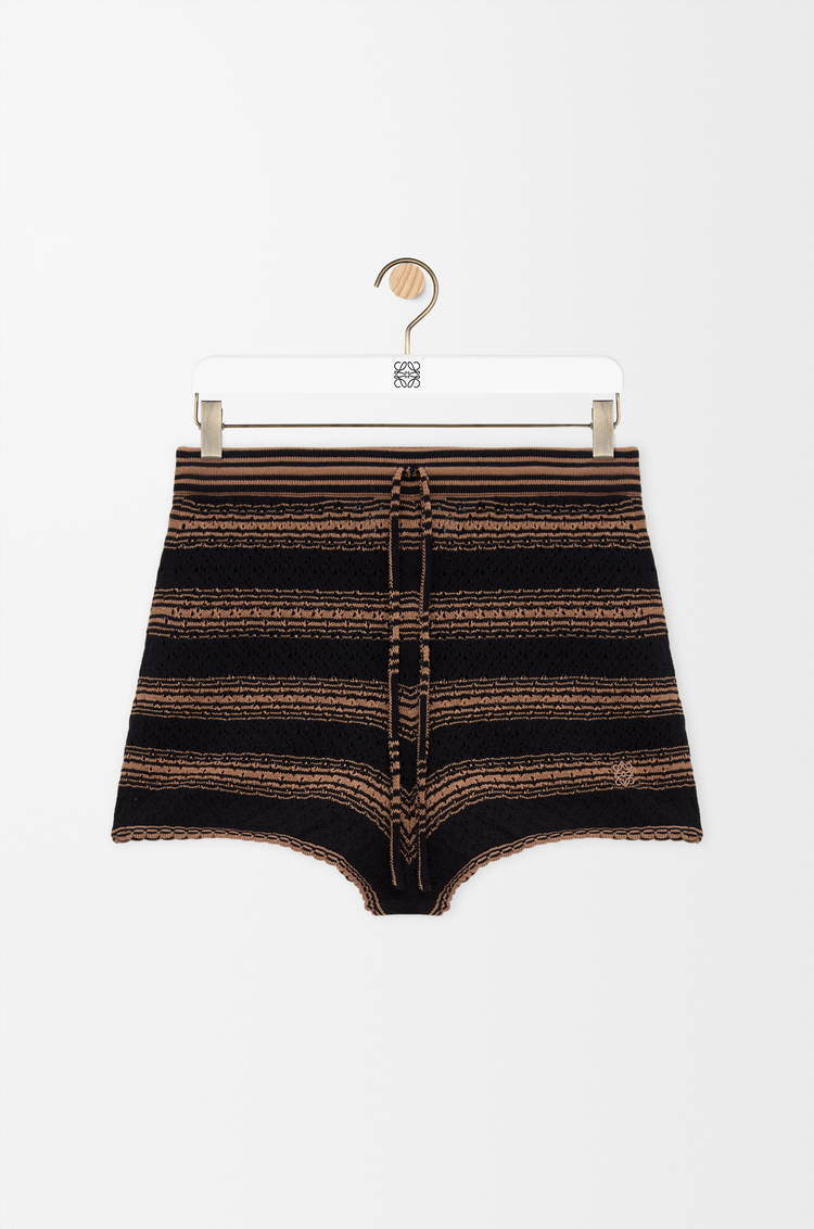 LOEWE Shorts in cotton blend Black/Beige