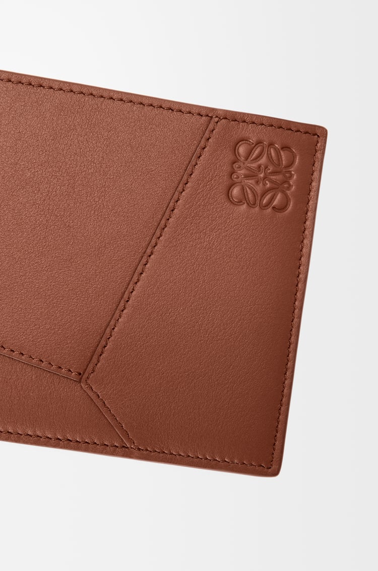 LOEWE 經典小牛皮 Puzzle 雙摺硬幣皮夾 布朗尼色