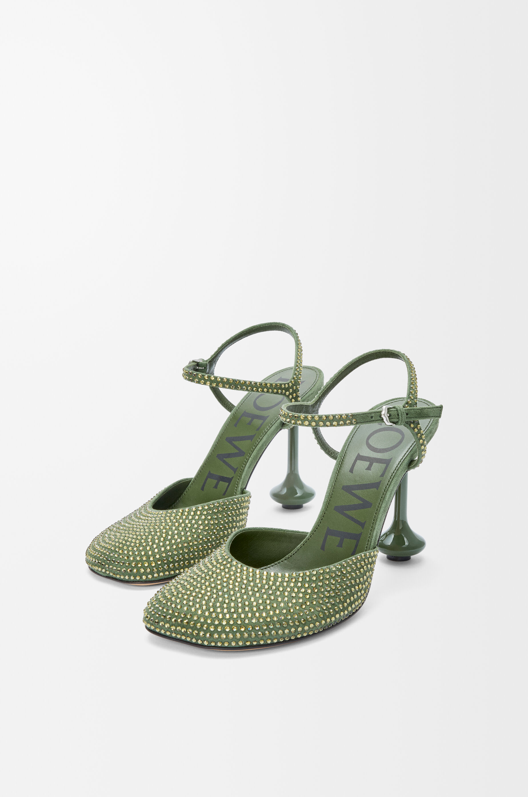 パンプス LOEWE GREEN STRASS ANKLE DECOLLETE TOY Loewe Green strass ankle décolleté toy | TheDoubleF
