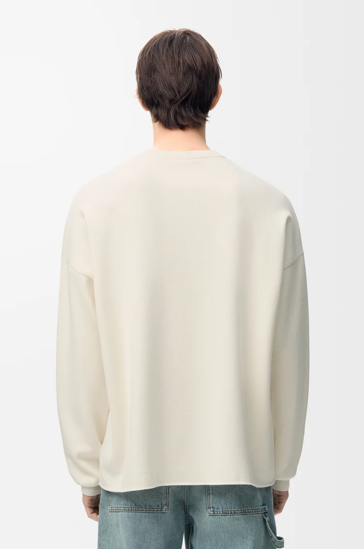 LOEWE Jersey Anagram con bolsillo en mezcla de algodón Beige/Gris