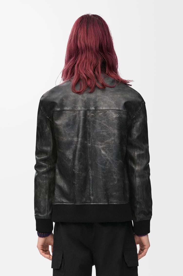 LOEWE Zip-up jacket in nappa lambskin Washed Black