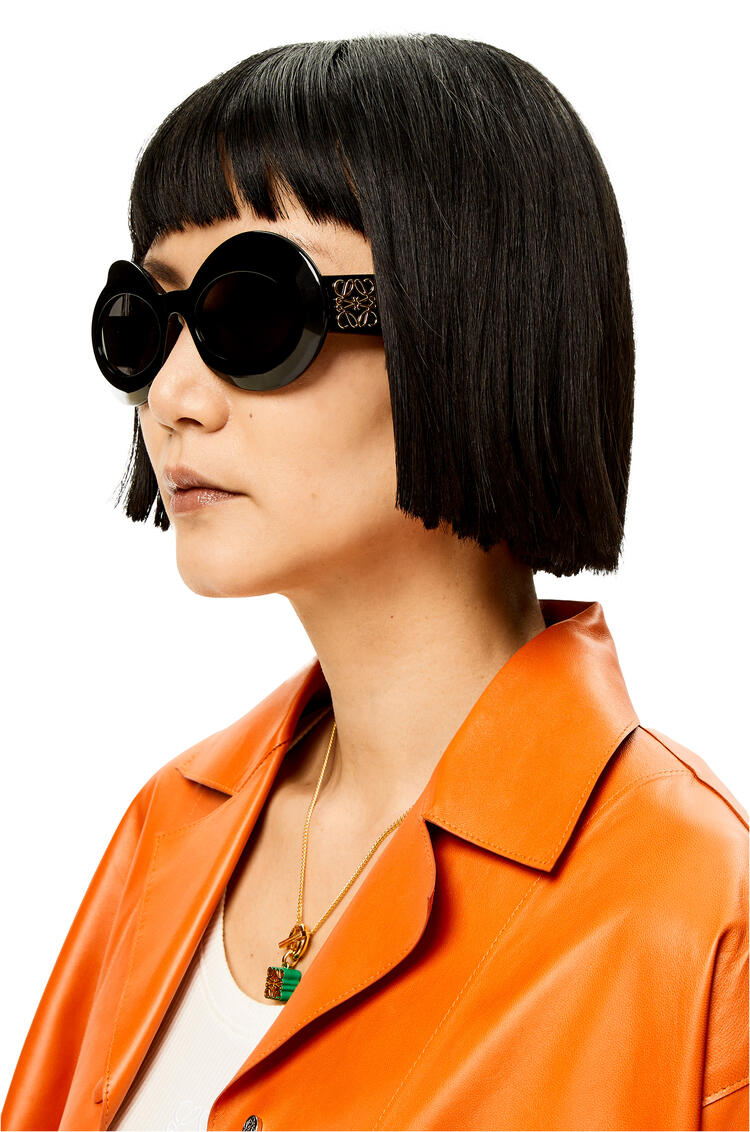 LOEWE Oversized oval sunglasses in acetate Black pdp_rd