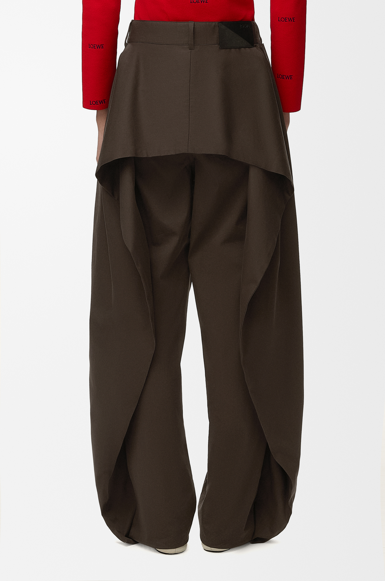 LOEWE Pantalón en algodón y seda Marrón