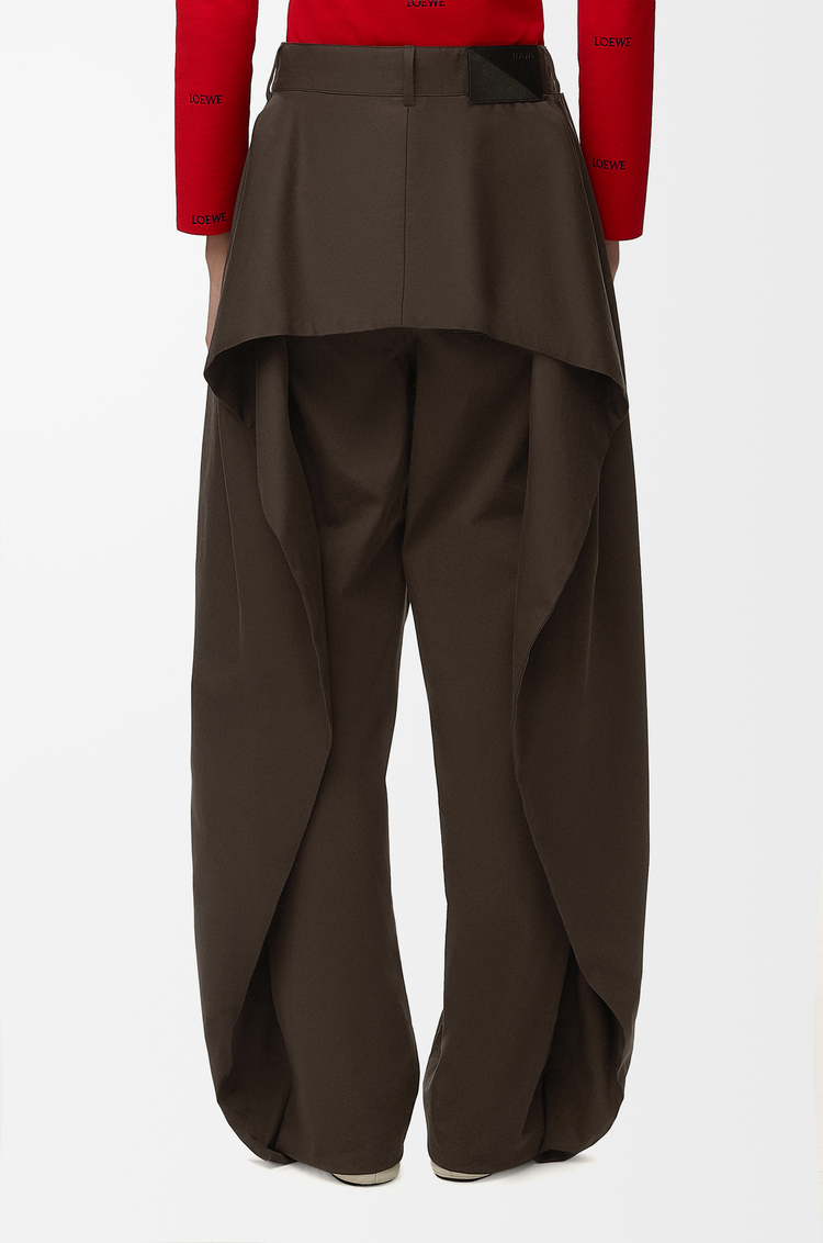 LOEWE Pantalón en algodón y seda Marrón