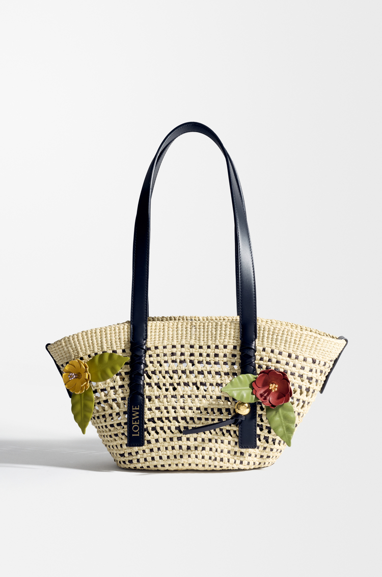 LOEWE Flower pin in classic calfskin Burgundy