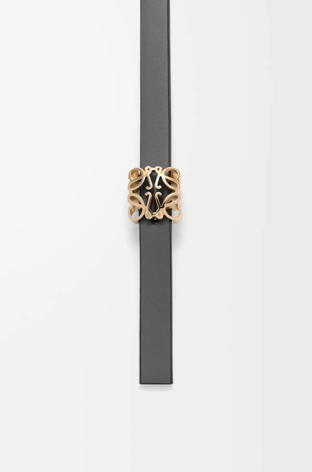 LOEWE Cinturón reversible Anagram Bombé en piel de ternera Moca/Pizarra