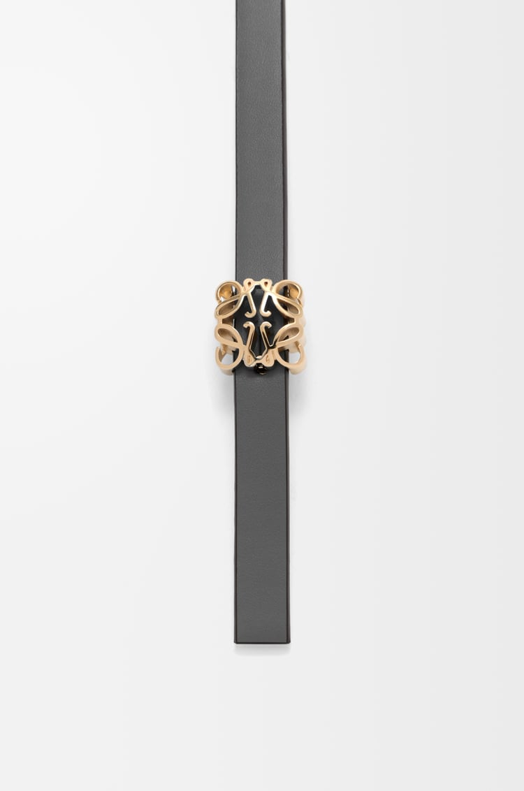 LOEWE Cinturón reversible Anagram Bombé en piel de ternera Moca/Pizarra