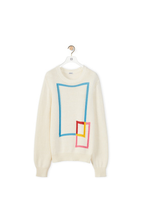 LOEWE Double square sweater in organic cotton White/Multicolor plp_rd